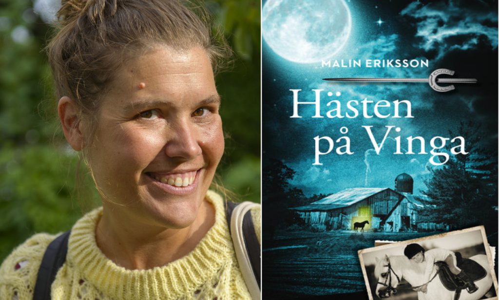 Till vänter: Malin Eriksson, Till häger Månen lyser över ett stall