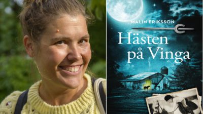 Till vänter: Malin Eriksson, Till häger Månen lyser över ett stall