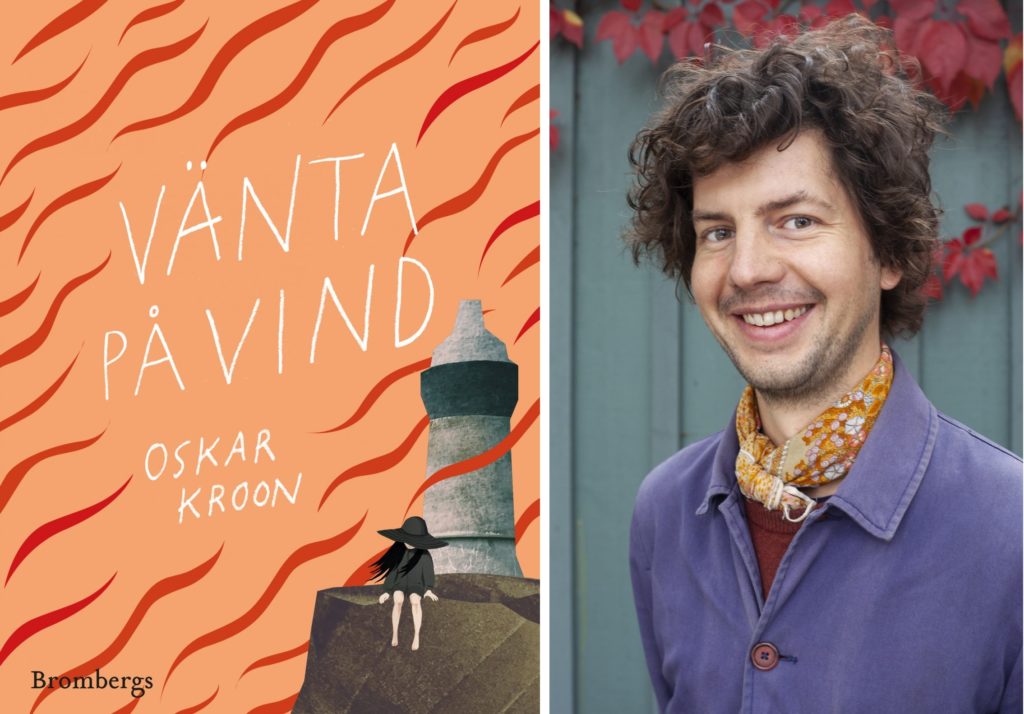 Oskar Kroon bredvid boken vänta på vind