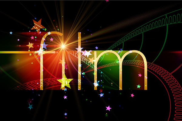 Stjärnor och texten "Film".