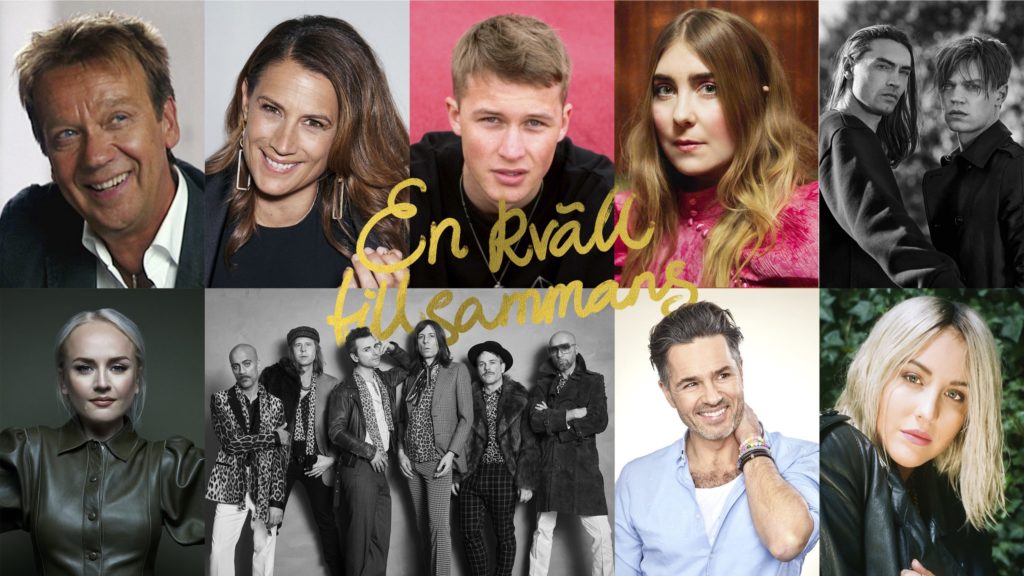 Ett collage av många artister