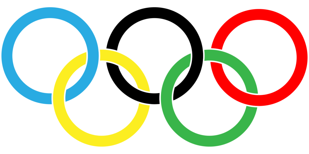 De olympiska ringarna.