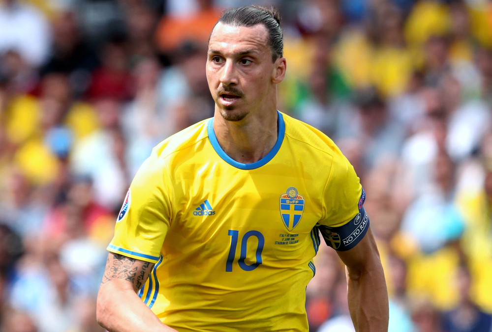 Zlatan Ibrahimovic i Sveriges matchtröja